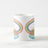 Niedlicher Retro-Regenbogen Noah's Ark on White Kaffeetasse (Mittel)