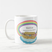 Niedlicher Retro-Regenbogen Noah's Ark on White Kaffeetasse (Links)