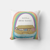 Niedlicher Retro-Regenbogen Noah's Ark on White Kissen (Vorderseite)
