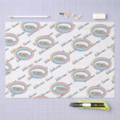 Niedlicher Retro-Regenbogen Noah's Ark on White Seidenpapier (Handwerk)