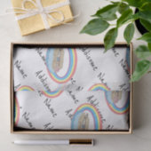 Niedlicher Retro-Regenbogen Noah's Ark on White Seidenpapier (Geschenk)
