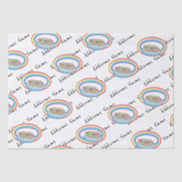 Niedlicher Retro-Regenbogen Noah's Ark on White Seidenpapier