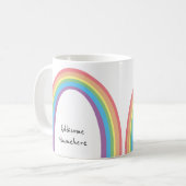 Niedlicher Retro-Regenbogen-Spaß Fügen Sie Ihren N Kaffeetasse (Vorderseite Links)