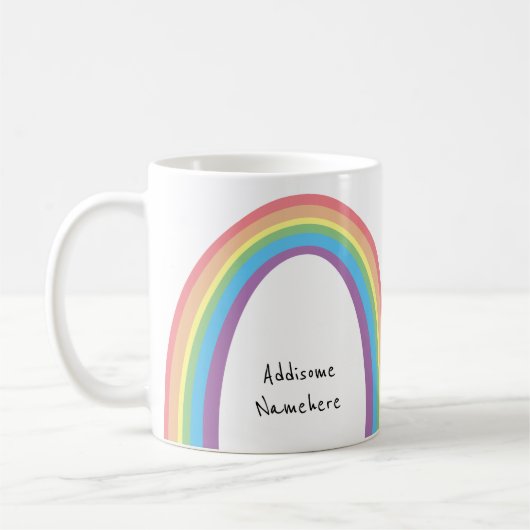 Niedlicher Retro-Regenbogen-Spaß Fügen Sie Ihren N Kaffeetasse (Links)