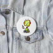 Niedlicher Retro Robot Cartoon Fun KI Tech Digital Button (Beispiel)