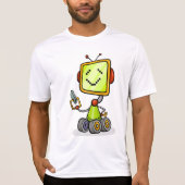 Niedlicher Retro Robot Cartoon Fun KI Tech Digital T-Shirt (Vorderseite)