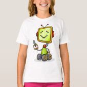 Niedlicher Retro Robot Cartoon Fun KI Tech Digital T-Shirt (Vorderseite)