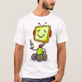 Niedlicher Retro Robot Cartoon Fun KI Tech Digital T-Shirt (Vorderseite)