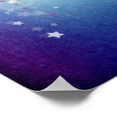 Niedlicher Retro-Roboter Lila & Blue Poster (Ecke)