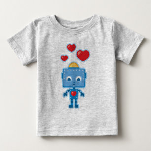 Niedlicher Retro Roboter-personalisiertes Baby T-shirt
