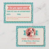 Niedlicher Retro Veterinär-Ernennungsausweis Terminkarte (Vorne/Hinten)