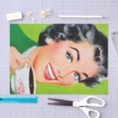 niedlicher Retro-Vintager Degustationskaffee Seidenpapier (Handwerk)