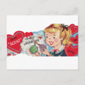 Niedlicher Retro-Vintager Duft Valentine Feiertagspostkarte (Vorderseite)