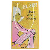 Niedlicher Retro-Vintager Geburtstag der Schwester Kleine Geschenktüte (Vorderseite)