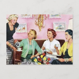 Niedlicher Retro-Vintager Kaffee Feiertagspostkarte