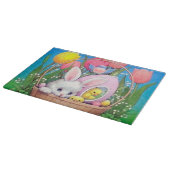 Niedlicher retro Vintager Osterhase Schneidebrett (Ecke)