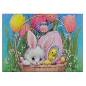 Niedlicher retro Vintager Osterhase Schneidebrett (Vorderseite)