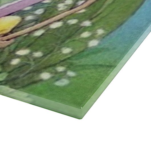 Niedlicher retro Vintager Osterhase Schneidebrett (Ecke)