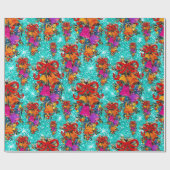 Niedlicher Retro-Vintager Rotbogenurlaub aqua Geschenkpapier (Flach)