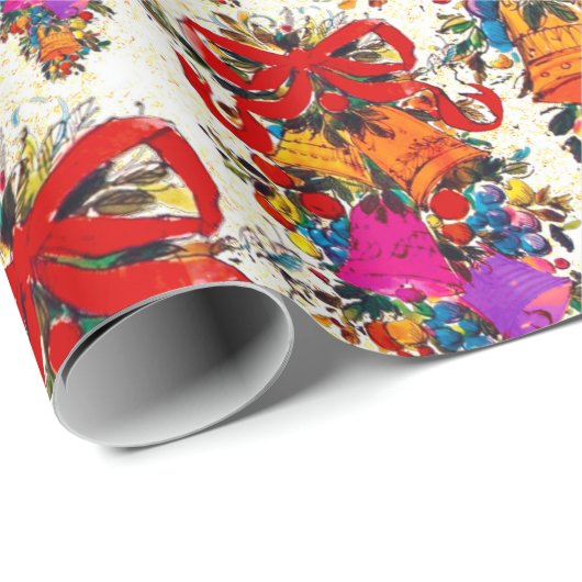 Niedlicher Retro-Vintager Rotbughei beige Geschenkpapier (Rolleneckpunkt)