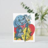 Niedlicher Retro-Vintager Valentinelefant Postkarte (Stehend Vorderseite)