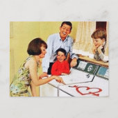 niedlicher Retro-Vintager Waschraum Postkarte (Vorderseite)