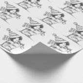 Niedlicher Retro-Weihnachtspenguin mit Hut und Sca Geschenkpapier (Ecke)