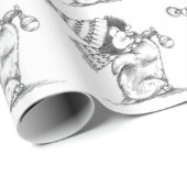 Niedlicher Retro-Weihnachtspenguin mit Hut und Sca Geschenkpapier (Rolleneckpunkt)