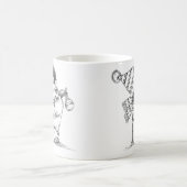 Niedlicher Retro-Weihnachtspenguin mit Hut und Sca Kaffeetasse (Mittel)