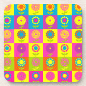 Niedlicher Retroblumengarten Untersetzer (Vorderseite)