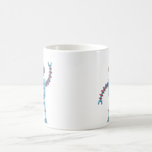 Niedlicher Retroboter android Kinder Cartoon Kaffeetasse (Mittel)