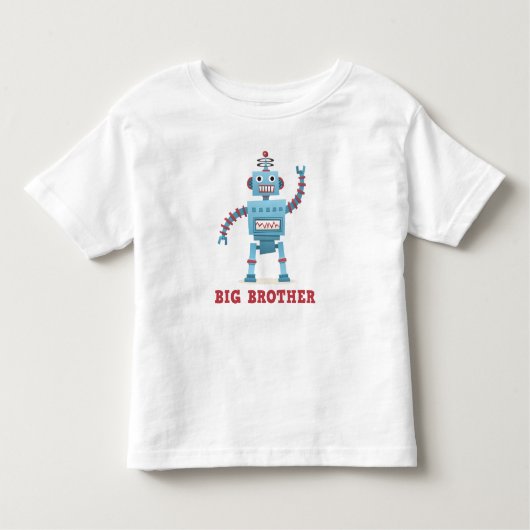 Niedlicher Retroboter Cartoon android Großbruder Kleinkind T-shirt (Vorderseite)