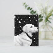 Niedlicher Retrohund schwarz-weiß Postkarte (Stehend Vorderseite)