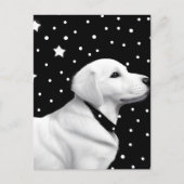 Niedlicher Retrohund schwarz-weiß Postkarte (Vorderseite)