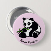 Niedlicher Rett PANDAS - gefährdete Tiergrafik - r Button (Vorne & Hinten)