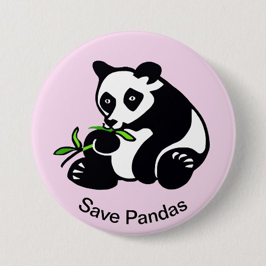 Niedlicher Rett PANDAS - gefährdete Tiergrafik - r Button (Vorderseite)