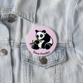 Niedlicher Rett PANDAS - gefährdete Tiergrafik - r Button (Beispiel)