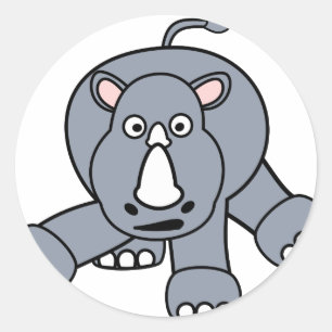 Niedlicher Rhino-Entwurf Runder Aufkleber