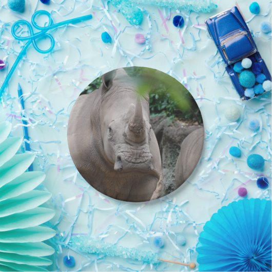 Niedlicher Rhino Pappteller (Party)