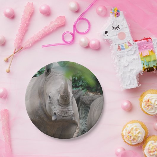 Niedlicher Rhino Pappteller (Party)