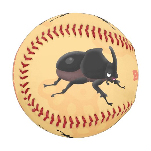 Niedlicher Rhinozerokerkäfer Cartoon Baseball (Vorderseite Links)
