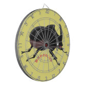 Niedlicher Rhinozerokerkäfer Cartoon Dartscheibe (Vorderseite Links)