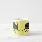 Niedlicher Rhinozerokerkäfer Cartoon Espressotasse (Vorderseite)