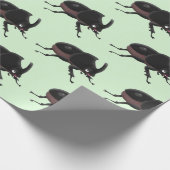 Niedlicher Rhinozerokerkäfer Cartoon Geschenkpapier (Ecke)