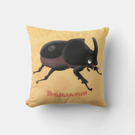 Niedlicher Rhinozerokerkäfer Cartoon Kissen