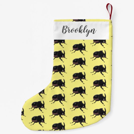 Niedlicher Rhinozerokerkäfer Cartoon Kleiner Weihnachtsstrumpf (Rückseite)