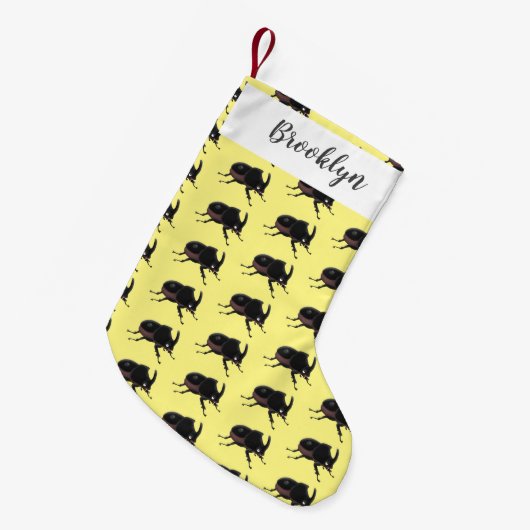 Niedlicher Rhinozerokerkäfer Cartoon Kleiner Weihnachtsstrumpf (Vorderansicht (hängend))