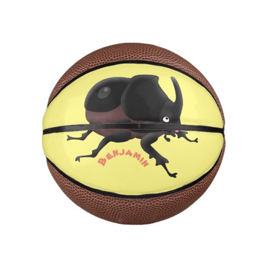 Niedlicher Rhinozerokerkäfer Cartoon Mini Basketball (Vorderseite)