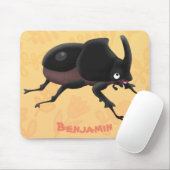 Niedlicher Rhinozerokerkäfer Cartoon Mousepad (Mit Mouse)