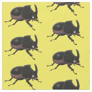 Niedlicher Rhinozerokerkäfer Cartoon Stoff